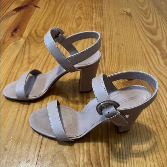 Marion Parke Strappy Leather Sandal Block Heel Nude Tan Women’s EUR 38.5 / US 8 - Picture 4 of 11